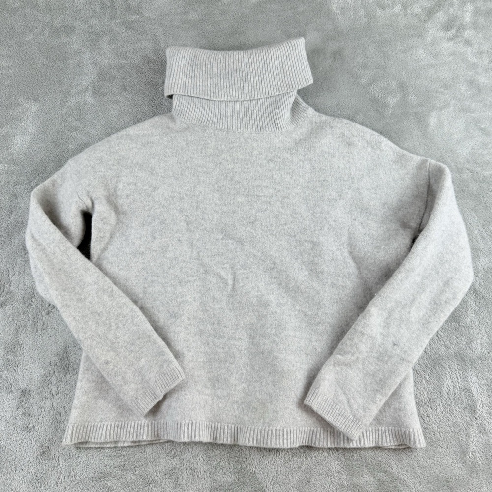 Boden Sweater Womens XS Gray Knit 100%‎ Wool Turtle Neck Long Sleeve Pullover